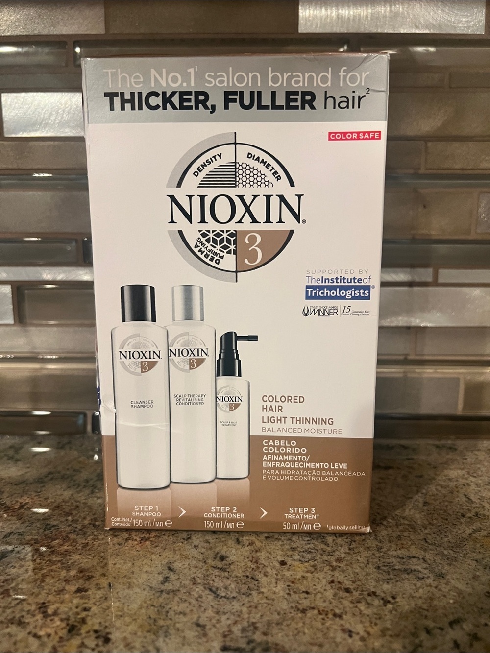 Nioxin System 3 Colored Hair Kit for Light Thinning NIB